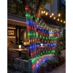 AsilTech Ağ Şeklinde LED File Işık Dekoratif Ortam Aydınlatma Bahçe Balkon Süsü