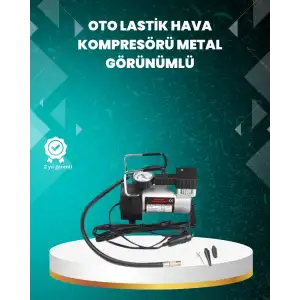 AsilTech Ağır Hizmet Tipi Oto Kompresör 140 PSI Manometreli