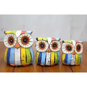 AsilTech Ahşap 3lü Baykuş Seti Model 4