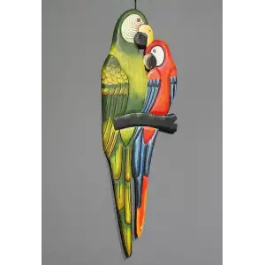 AsilTech Ahşap Duvara Asmalı 2li Papağan Model 1