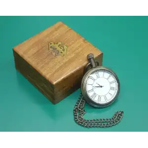 AsilTech Ahşap Kutulu Köstekli Saat Model 1