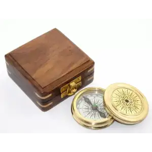 AsilTech Ahşap Kutulu Pusula Model 2