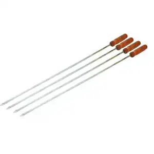 AsilTech Ahşap Saplı Kalın Kare Mangal Şişi - 50 cm - Güvenli Tutuş