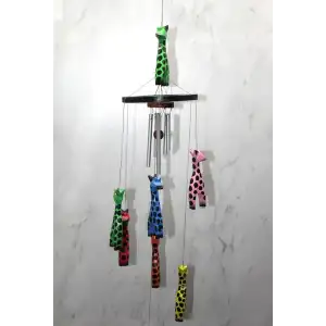 AsilTech Ahşap Zürafalı Rüzgar Çanı