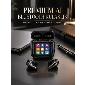 AsilTech AI Destekli Dokunmatik Ekranlı Kablosuz Bluetooth Kulaklık