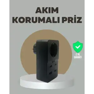AsilTech Akıllı Akım Dengelemeli Priz 2500W 4 USB Type C Çıkışlı