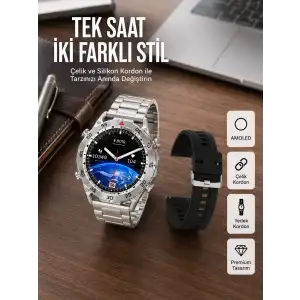 AsilTech Akıllı Saat 1.62 İnç Ultimate Nabız Sensörlü Sesli Görüşme Yapabilen Yeni Nesil