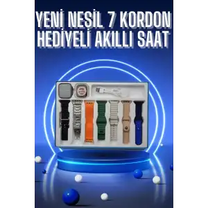 AsilTech Akıllı Saat 7 Kordon Hediyeli Takvim Alarm Nabız Ölçer Bildirim Görme Sesli Görüşme