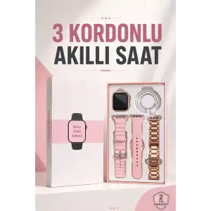 AsilTech Akıllı Saat Amoled Ekran 3 Kordonlu Aksesuar Hediyeli Sesli Görüşme