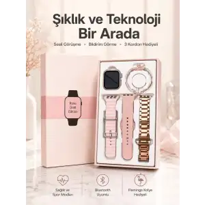 AsilTech Akıllı Saat Amoled Ekran 3 Kordonlu Aksesuar Hediyeli Sesli Görüşme