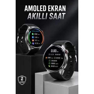 AsilTech Akıllı Saat Bluetooth Bağlantılı Amoled Ekran Uyku ve Sağlık Takibi