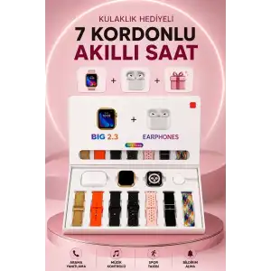 AsilTech Akıllı Saat Bluetooth Kulaklık Hediyeli Bildirim Görme Sesli Görüşme Çoklu Kordon