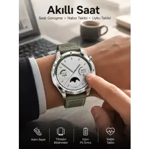 AsilTech Akıllı Saat Sesli Görüşme Uyku ve Sağlık Takibi NFC Uyumlu