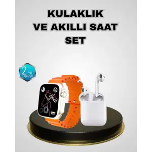 AsilTech Akıllı Saat ve Kablosuz Kulaklık iOS Android Uyumlu Teknoloji Seti