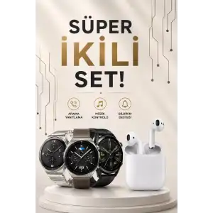 AsilTech Akıllı Saat ve Kulaklık Seti Dokunmatik Ekran 5.0 Bluetooth Bağlantılı Sesli Görüşme