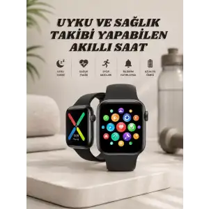 AsilTech Akıllı Saat Wireless Şarj Yüksek Çözünürlüklü Müzik Dinleme Sesli Cevaplama