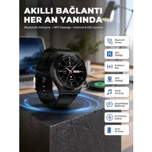 AsilTech Akıllı Saat Yeni Nesil Üç Kordonlu Nabız Ölçer Çağrı Cevaplama