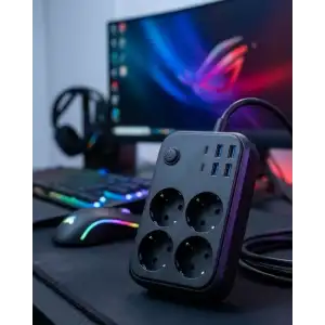 AsilTech Akım Korumalı Çoklu Priz 4 USB 2 Type C 4 Priz Güvenli ve Hızlı Şarj