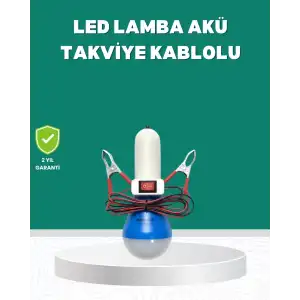 AsilTech Aküden Çalışan 12V LED Ampul Taşınabilir Kullanım