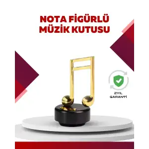 AsilTech Altın Nota Temalı Müzik Kutusu  Müzikli Hediyelik