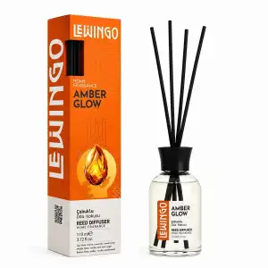 AsilTech Amber Glow Bambu Çubuklu Oda Kokusu - 110 ml - Cam Şişe 