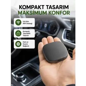 AsilTech Android Auto Kablosuz Dönüştürücü Hızlı Eşleşme ve Sesli Asistan Destekli Yeni Nesil