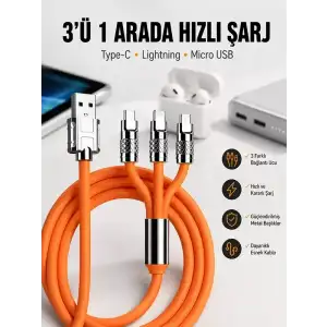 AsilTech Android ve İOS Uyumlu 180 Derece Type-c Şarj Kablosu Yeni Nesil