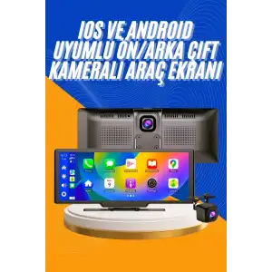 AsilTech Android ve İOS Uyumlu Ön Arka Çift Kameralı Araç Ekranı Dokunmatik CarPlay