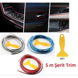 AsilTech Araba Dekorasyon 5 Metre Şerit Trim