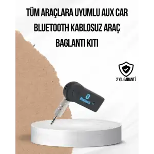 AsilTech Araç İçi Bluetooth AUX Adaptörü ve Telefon Görüşme Cihazı