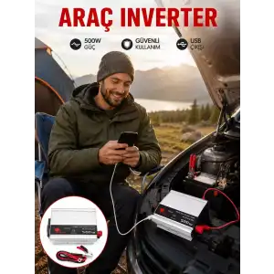 AsilTech Araç İçi Elektrik Dönüştürücü 500W Priz İnvertör