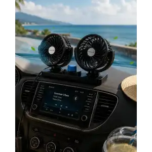 AsilTech Araç İçi Fan 2 Kademeli Oynar Başlıklı Sessiz Oto Vantilatör