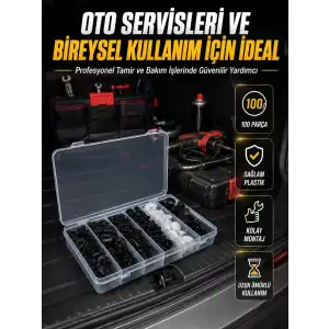 AsilTech Araç Kapı Döşemesi ve Tampon Klipsi Seti Universal Plastik Sabitleme Klipsi 100 Parça