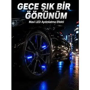 AsilTech Araç Sibop Işığı 4lü Set Otomatik Yanan LED Lastik Aksesuarı