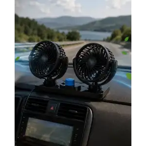 AsilTech Araç Vantilatör Oynar Başlıklı Çakmaklık Girişli 2 Modlu Oto Fan