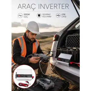 AsilTech Araçtan Ev Tipi Priz 500W Kullanımı İnvertör