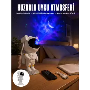 AsilTech Astronot Görünümlü Projeksiyon Speaker Taşınabilir