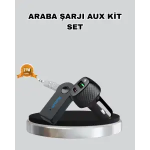 AsilTech AUX Bluetooth Adaptör ve 38W Hızlı Araç Şarj Cihazı Seti