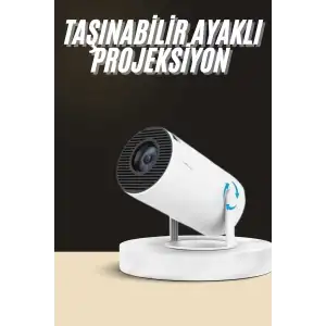AsilTech Ayaklı Projeksiyon Taşınabilir Mini Projektör Sinema Projektörü Android