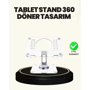 AsilTech Ayarlanabilir Şeffaf Tablet Standı Kaymaz Silikon Tabanlı