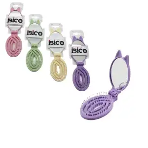 AsilTech Aynalı Çocuk Tarağı - Katlanır - Oval - Plastik