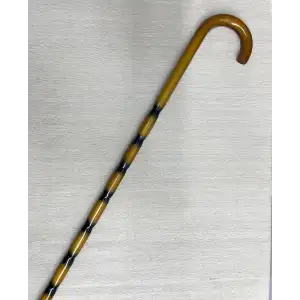 AsilTech Bambu Desenli Zarif Ahşap Baston