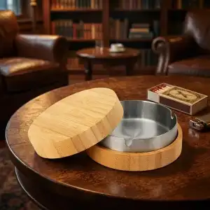 AsilTech Bambu Kapaklı Küllük