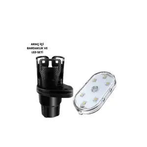 AsilTech Bardak Tutucu ve Manyetik LED Ambiyans Işığı 2’li Set