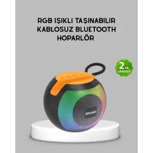 AsilTech Bluetooth 5.0 Hoparlör – RGB Işıklı, Güçlü Bas ve 360° Surround Ses