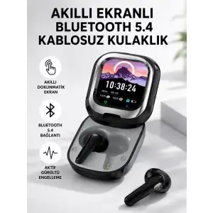 AsilTech Bluetooth 5.4 Kulaklık – Gürültü Engelleme ve Akıllı Ekranlı Şarj Kutusu