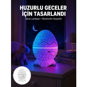 AsilTech Bluetooth Hoparlör Özellikli 7 Renkli Gece Aydınlatması Yeni Nesil