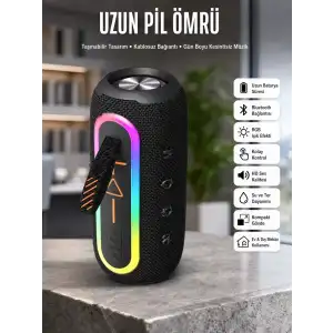 AsilTech Bluetooth Hoparlör Uzun Pil Ömrü Taşınabilir Yüksek Ses Kaliteli