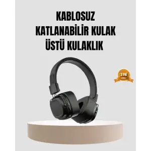 AsilTech Bluetooth Kablosuz Kulak Üstü Kulaklık Katlanabilir Konforlu ve Şık Tasarımlı