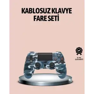 AsilTech Bluetooth Kablosuz PS4 Gamepad Çift Motorlu Siyah Controller